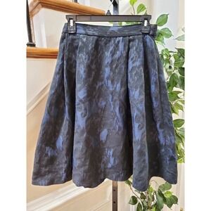 H&M Women's Blue Polyester A-Line Adjustable Waist Knee Length Skirts Size 6
